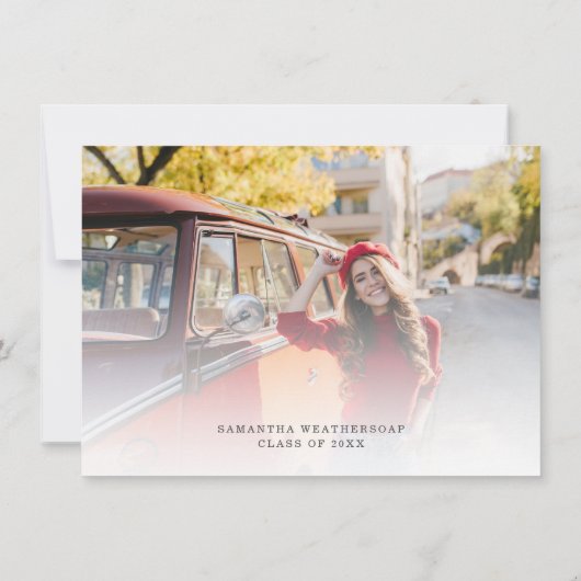 Afstuderen 2025 Foto Rustiek Afstudeerder Party Kaart (Achterkant)