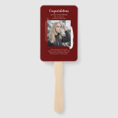 Afstuderen 2025 Foto White Rose Gold Script Afstud Handwaaier (Achterkant)