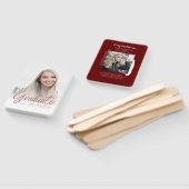 Afstuderen 2025 Foto White Rose Gold Script Afstud Handwaaier (Niet-gemonteerd)