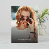 Afstuderen 2025 Fotoaankondiging Folie Uitnodiging (Staand Voorkant)