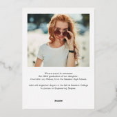 Afstuderen 2025 Fotoaankondiging Folie Uitnodiging (Achterkant)