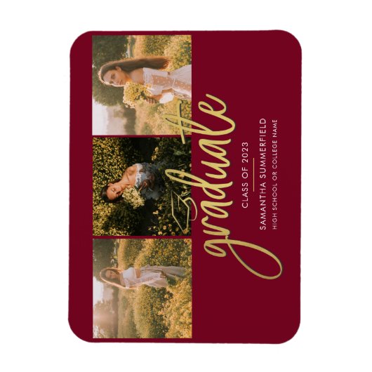 Afstuderen 2025 Fotocollage Afstudeerder Aankondig Magneet (Verticaal)