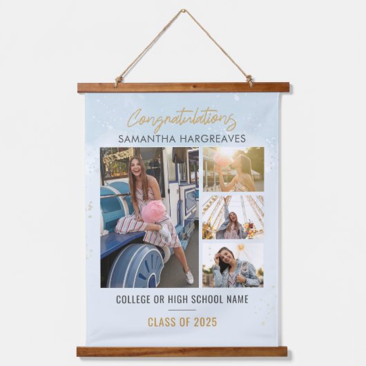 Afstuderen 2025 Fotocollage Afstudeerder Kamer Hangend Wandkleed (Voorkant)