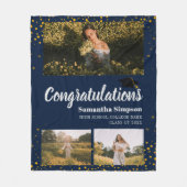 Afstuderen 2025 Fotocollage Afstudeerder Keepsake Fleece Deken (Voorkant)
