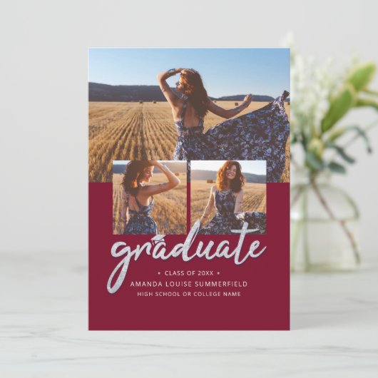 Afstuderen 2025 Fotocollage Afstuderen Aankondiging (Staand voorkant)