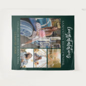 Afstuderen 2025 Fotocollage Groen Modern Afstudeer Wandkleed (Voorkant (horizontaal))