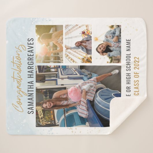 Afstuderen 2025 Fotocollage Modern Sherpa Deken (Voorkant (horizontaal))