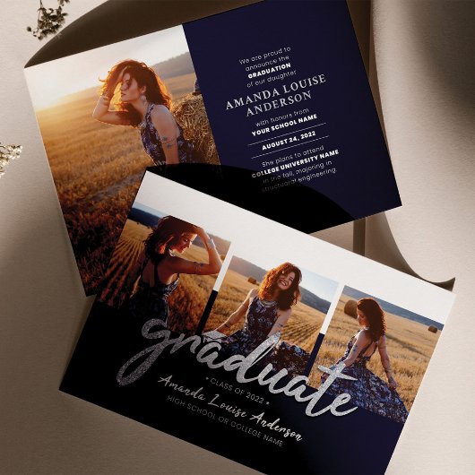 Afstuderen 2025 Fotocollage Navy aankondiging