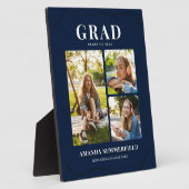 Afstuderen 2025 Fotocollage Navy Blue Keepsake Fotoplaat (Zijkant)