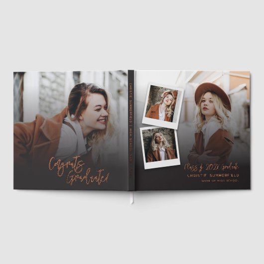 Afstuderen 2025 Fotocollage Script Roos Gold Gastenboek (Volledig)