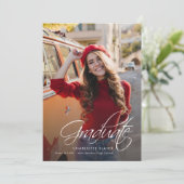 Afstuderen 2025 Fotokalligrafie Elegant Aankondiging (Staand voorkant)