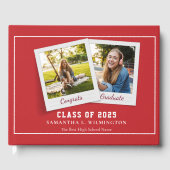 Afstuderen 2025 Foto's Afstudeerder Party Rood Mod Gastenboek (Voorkant)