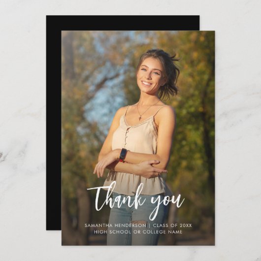 Afstuderen 2025 Foto's Afstuderen Script Bedankkaart (Voorkant / Achterkant)