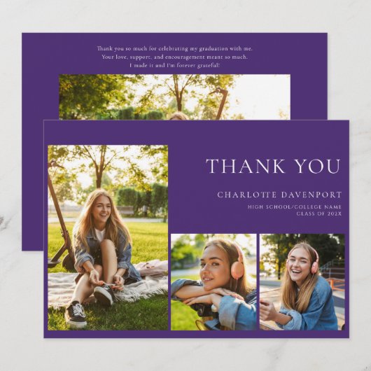 Afstuderen 2025 foto's bedankkaart (Voorkant / Achterkant)