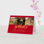 Afstuderen 2025 foto's Gold Folie Aankondiging (Orchidee)