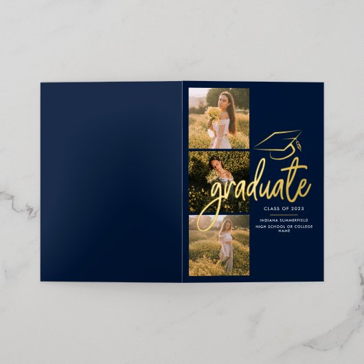 Afstuderen 2025 foto's Gold Folie Aankondiging (Buiten Laag)