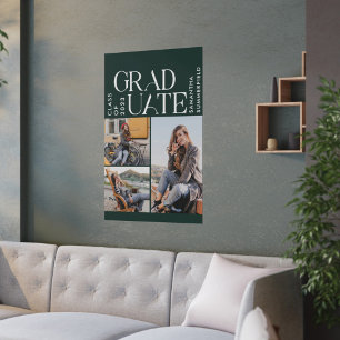 Afstuderen 2025 Foto's Groen en Wit Afstuderen Poster