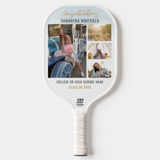 Afstuderen 2025 Foto's Modern Afstudeerder Keepsak Pickleball Paddle (Voorkant)