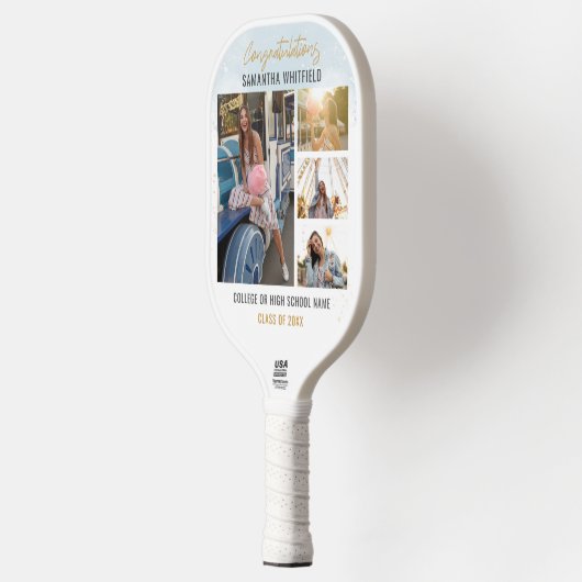 Afstuderen 2025 Foto's Modern Afstudeerder Keepsak Pickleball Paddle (Links)
