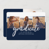 Afstuderen 2025 foto's Navy Blue Aankondiging (Voorkant / Achterkant)