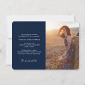 Afstuderen 2025 foto's Navy Blue Aankondiging (Achterkant)