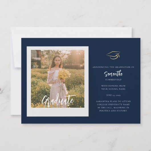 Afstuderen 2025 Foto's Navy Blue Afstudeerder Aank (Achterkant)