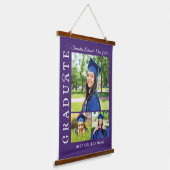 Afstuderen 2025 Foto's Paarse Keepsake Hangend Wandkleed (Gebogen)