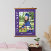Afstuderen 2025 Foto's Paarse Keepsake Hangend Wandkleed (Slaapkamer)