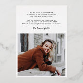 Afstuderen 2025 Foto's Roos Gold Folie Aankondigin Folie Uitnodiging (Achterkant)