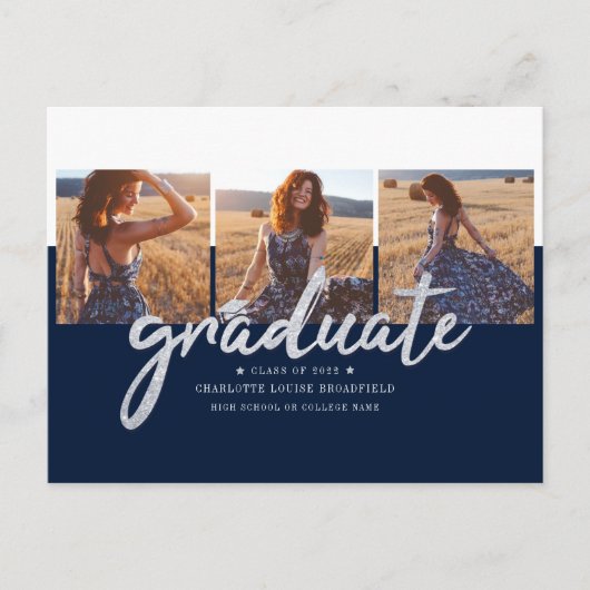 Afstuderen 2025 Foto's Script-Afstudeerder Aankondigingskaart (Voorkant)