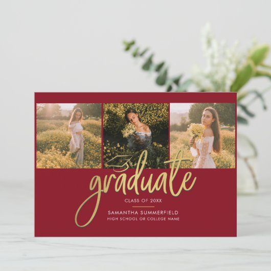 Afstuderen 2025 Foto's Script Modern Aankondiging (Staand voorkant)