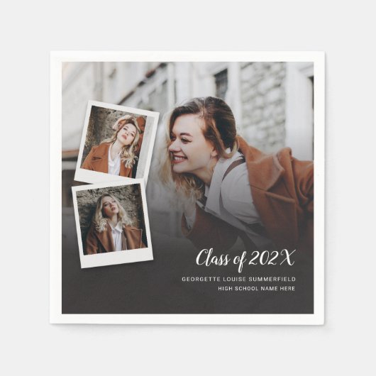 Afstuderen 2025 Foto's Script Modern Afstudeerder Servet (Voorkant)