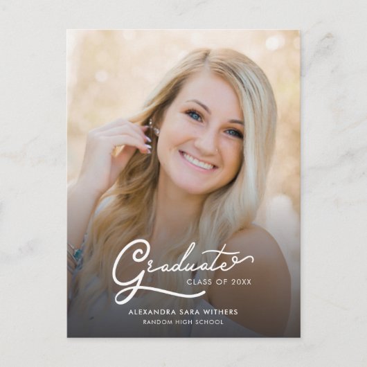 Afstuderen 2025-fotoscript aankondigingskaart (Voorkant)