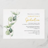 Afstuderen 2025 Fotoscript Afstudeerder Gold Folie Uitnodiging (Voorkant)