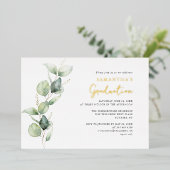 Afstuderen 2025 Fotoscript Afstudeerder Gold Folie Uitnodiging (Staand Voorkant)