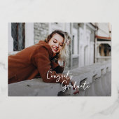 Afstuderen 2025 Fotoscript Afstudeerder Gold Folie Uitnodiging (Achterkant)