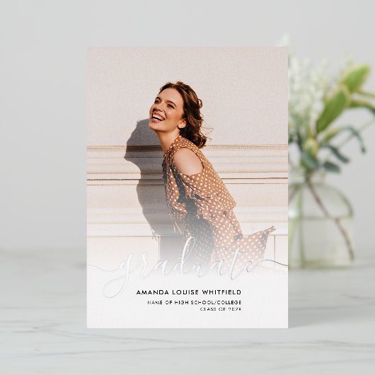 Afstuderen 2025 Fotozilverfolie Aankondiging (Staand Voorkant)