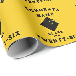 Afstuderen 2025 Geel cadeau Cadeaupapier