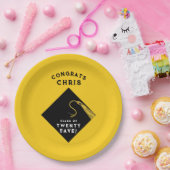 Afstuderen 2025 Geel Papieren Bordje (Feest)