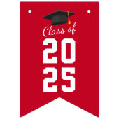 Afstuderen 2025 Gefeliciteerd Afstudeerder Rood Wi Vlaggetjes (Eerste vlag)