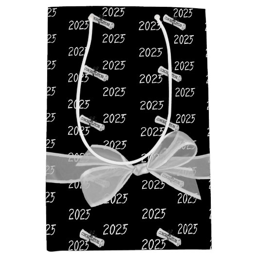 Afstuderen 2025 Gefeliciteerd met je inzet Medium Cadeauzakje (Voorkant)