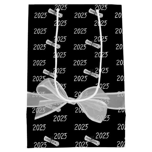 Afstuderen 2025 Gefeliciteerd met je inzet Medium Cadeauzakje (Achterkant)