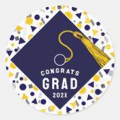 Afstuderen 2025 Gefeliciteerd Ronde Sticker (Voorkant)
