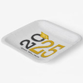 Afstuderen 2025 Goud en Zwart op Hout Papieren Bordje (Gebogen)