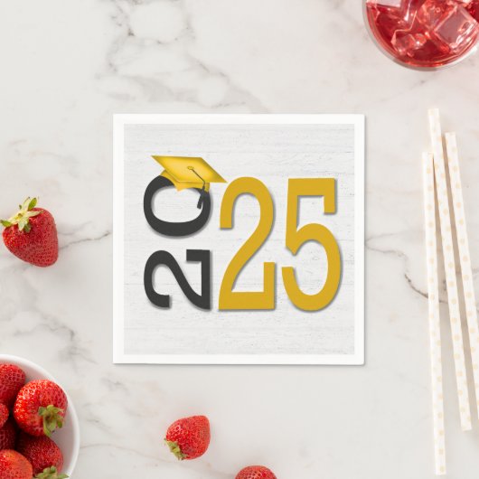 Afstuderen 2025 Goud en Zwart op Hout Servet (Insitu)