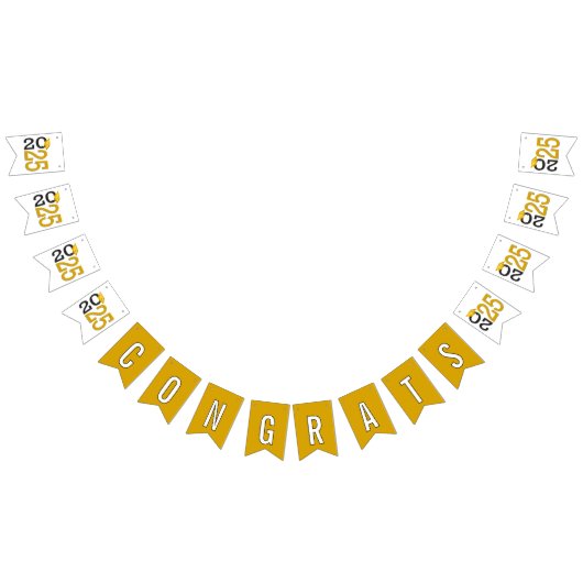 Afstuderen 2025 Goud en Zwart Vlaggetjes (Alle)