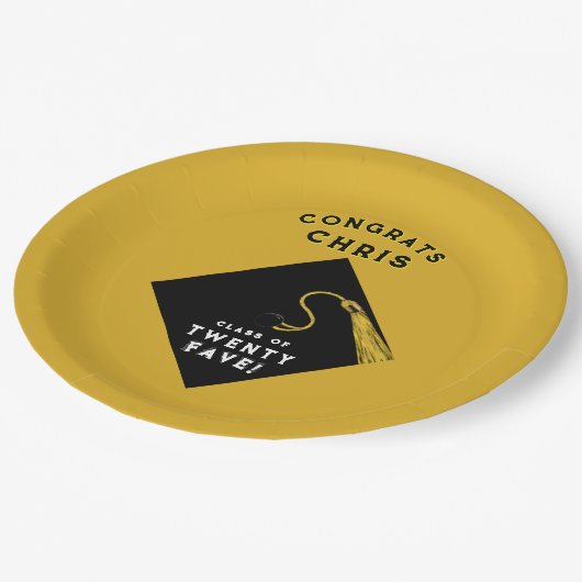 Afstuderen 2025 Goud Papieren Bordje (Gekanteld)