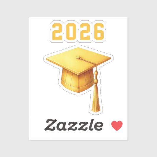 Afstuderen 2025 Goud pet Sticker (Vel)