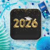 Afstuderen 2025 gouden ballonnen en wit Pet Papieren Bordje (Feest)
