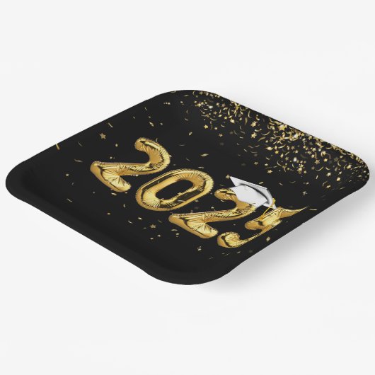 Afstuderen 2025 gouden ballonnen en wit Pet Papieren Bordje (Gebogen)